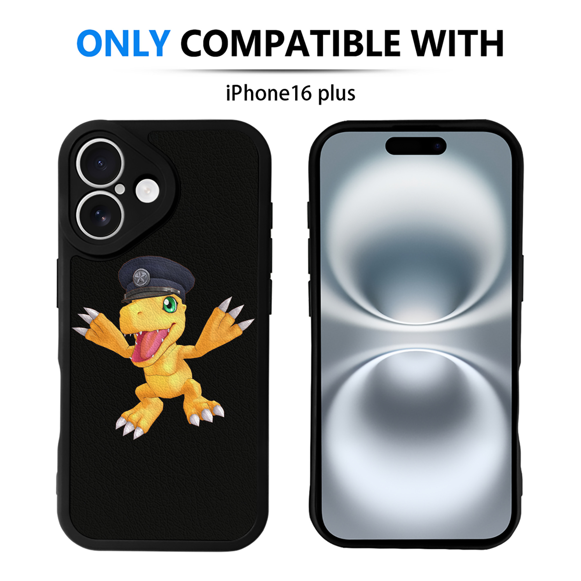 （画像用） Digimon デジタルモンスター/デジモン 【iPhone 16シリーズ対応】シリコンスマホケース（レザー調） 材質：シリコン
